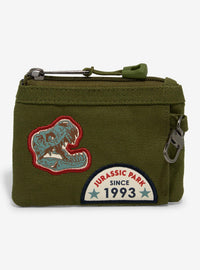 Tarjetero de lona Jurassic Park con parches