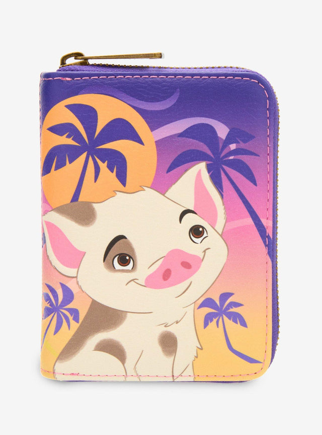 Billetera pequeña con cierre Disney Moana Pua y Hei Hei