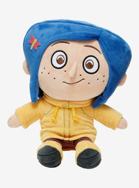 Peluche de Coraline sentada