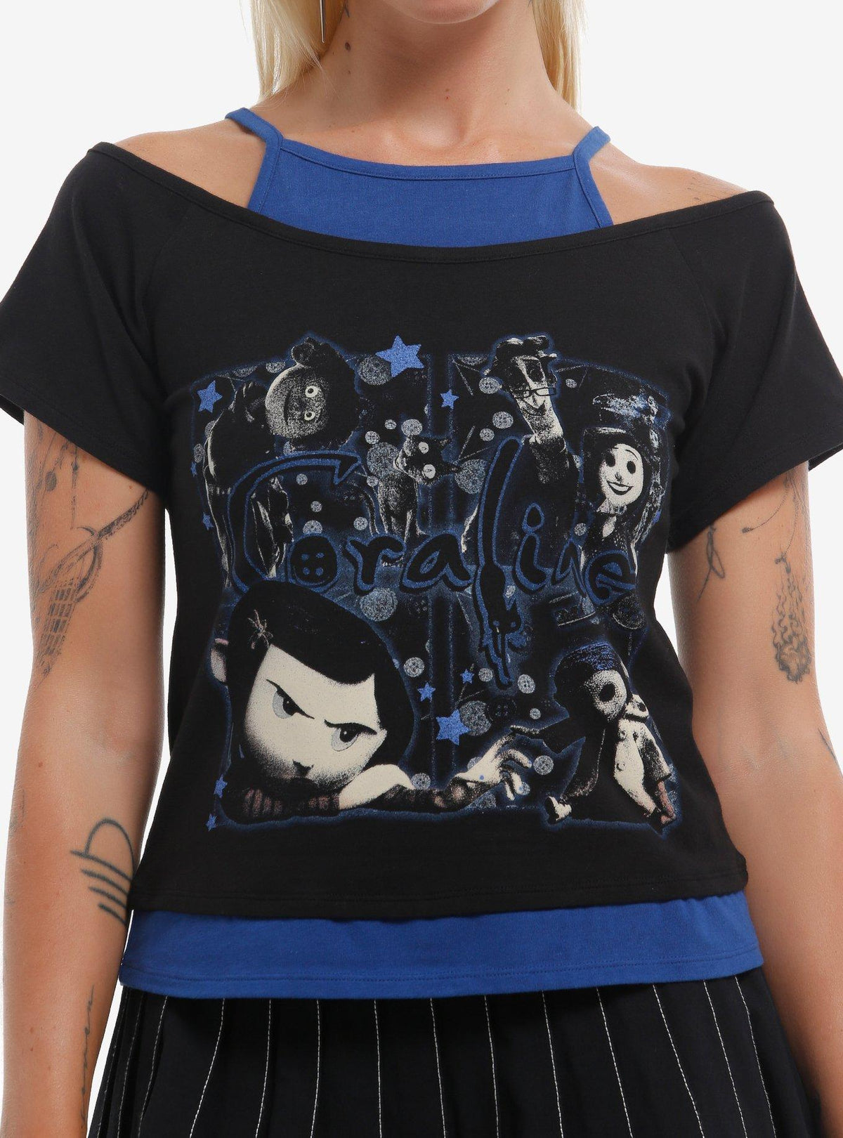 Polera Coraline Collage con hombros descubiertos