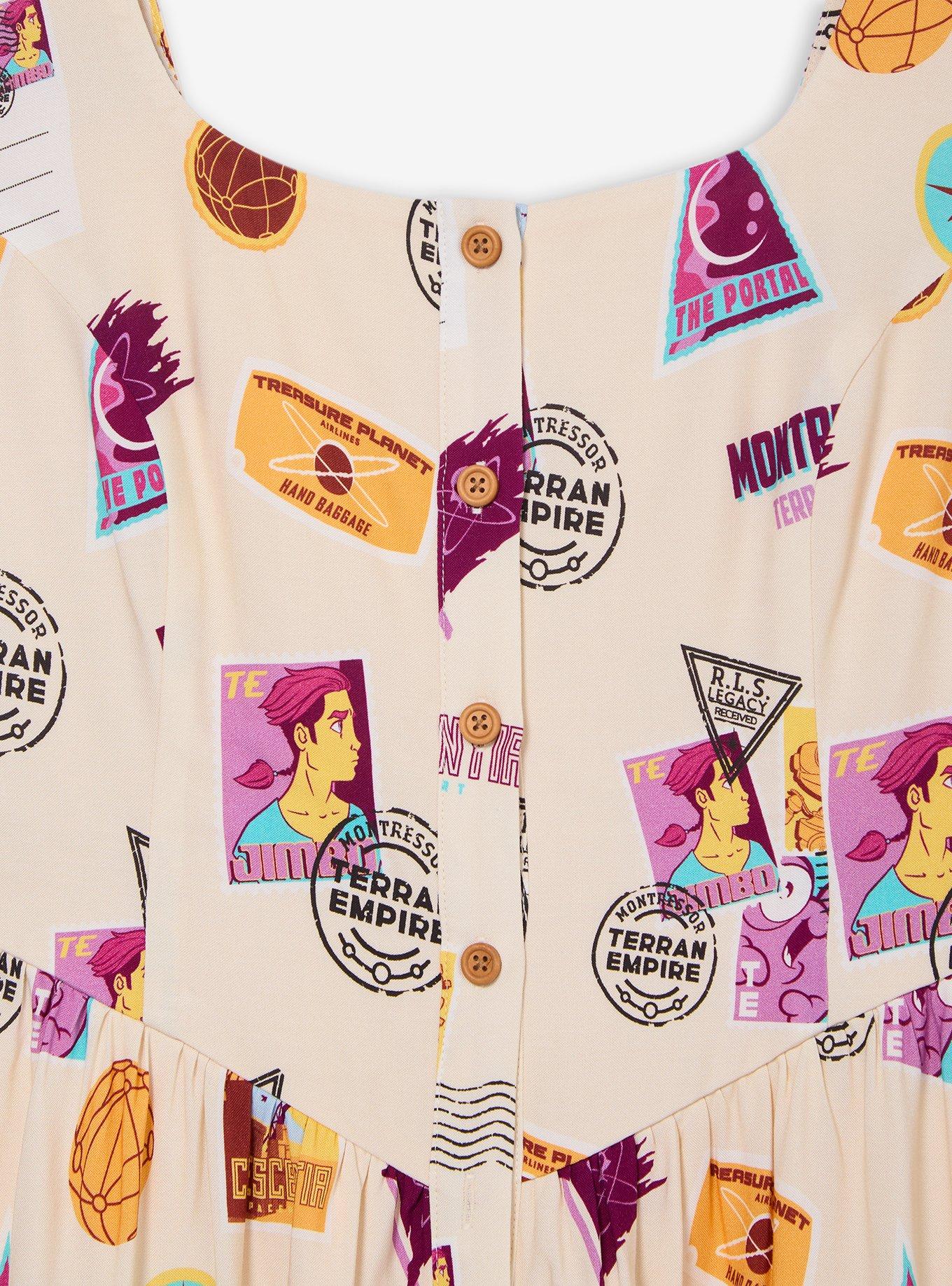 Vestido estampado Treasure Planet con botones