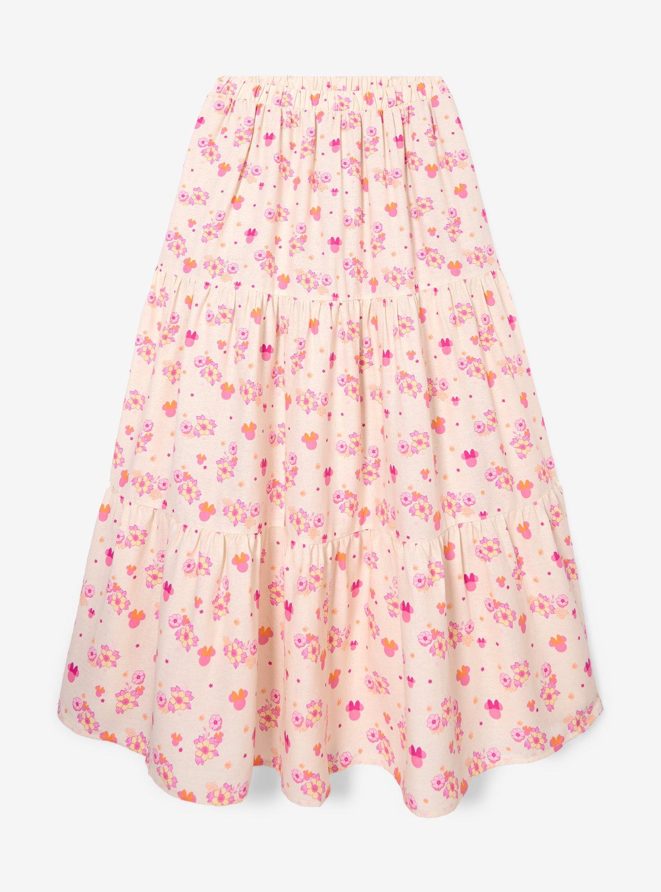 Falda escalonada floral de Minnie Mouse talla grande