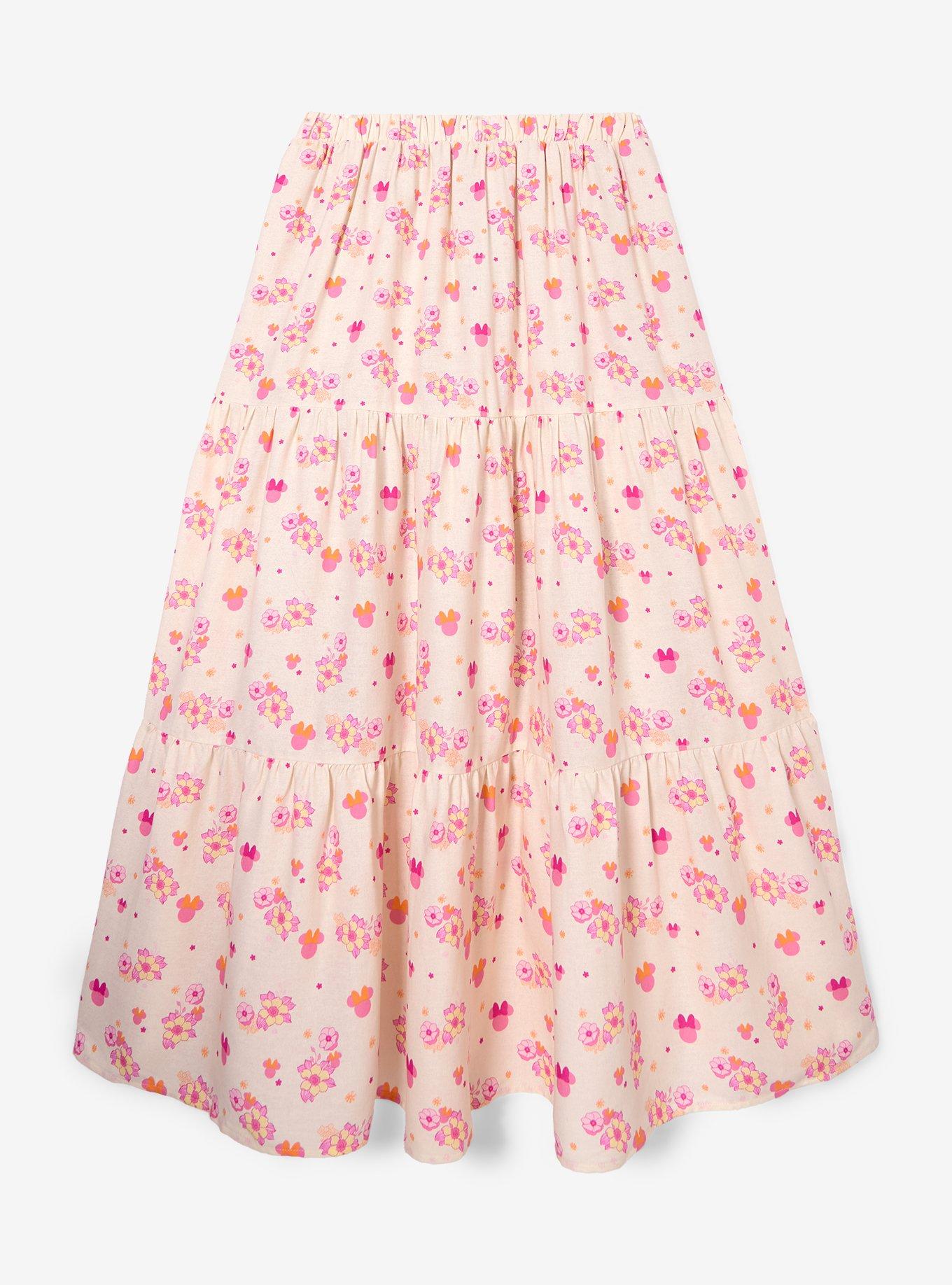 Falda escalonada floral de Minnie Mouse talla grande