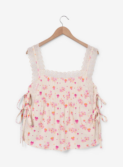 Polera sin mangas de lino con flores de Minnie Mouse