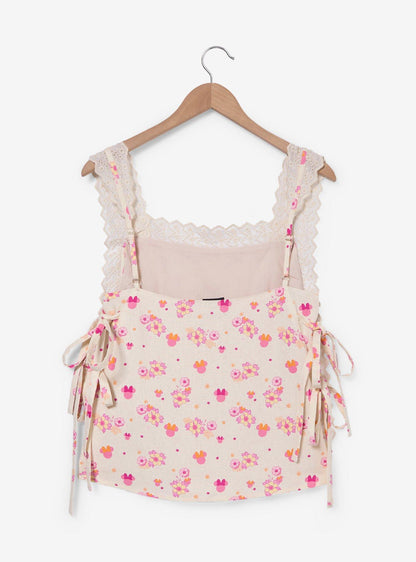 Polera sin mangas de lino con flores de Minnie Mouse