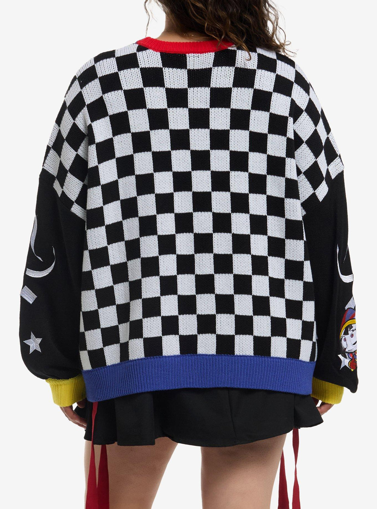 Chaleco de Pomni a cuadros, talla plus