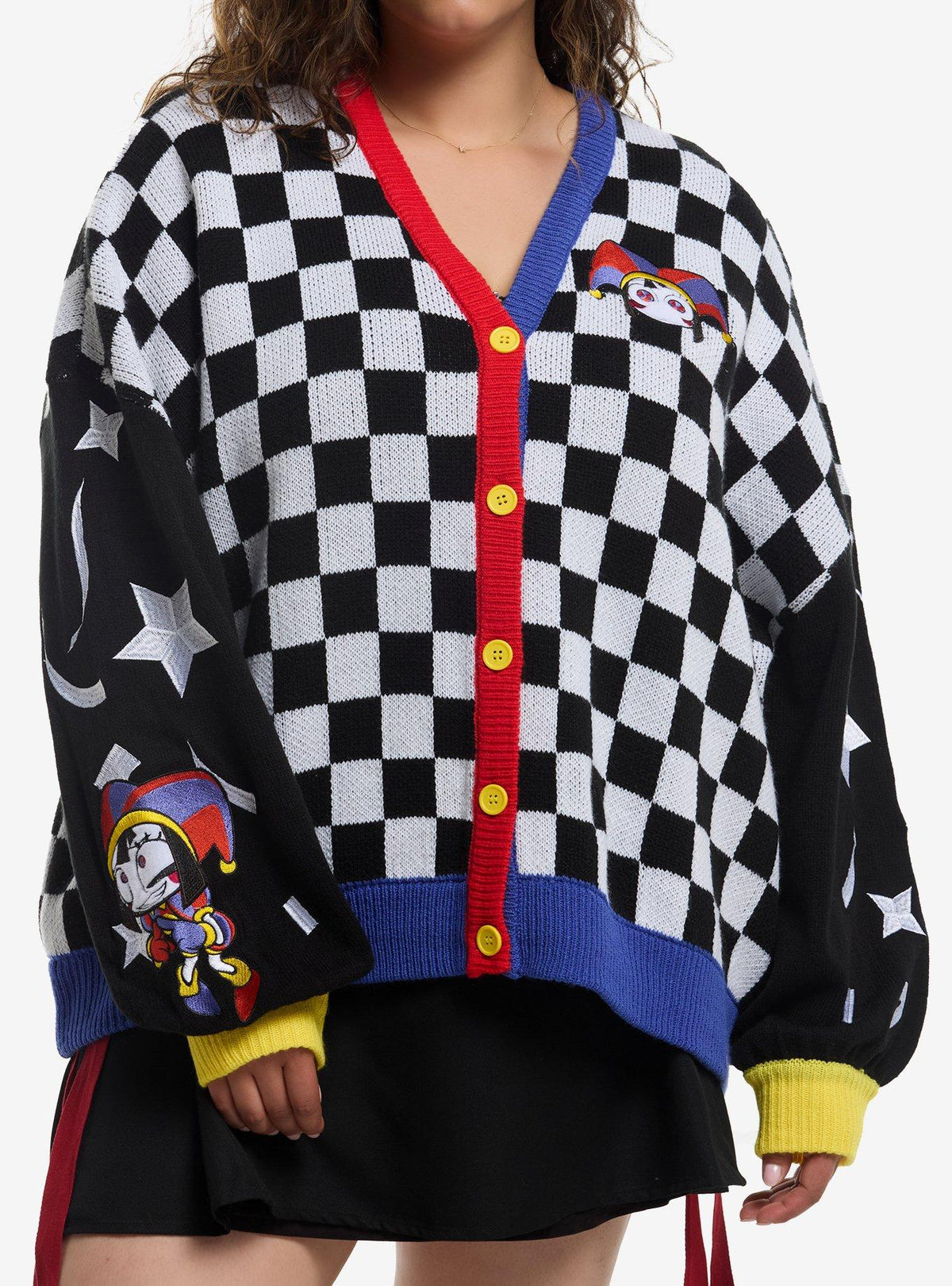 Chaleco de Pomni a cuadros, talla plus