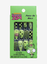 Set de uñas postizas Invader Zim GIR y su cerdito