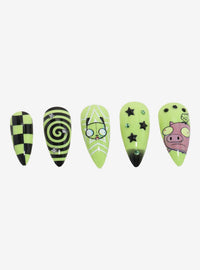 Set de uñas postizas Invader Zim GIR y su cerdito