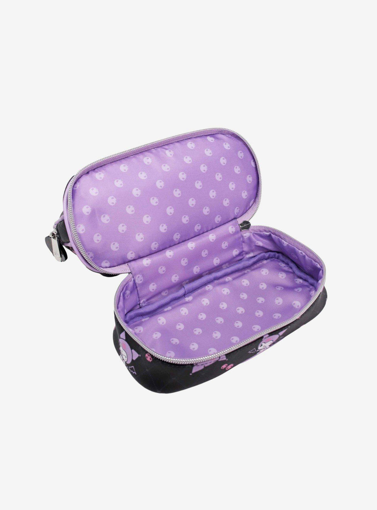Estuche de maquillaje Sanrio Kuromi de doble compartimento