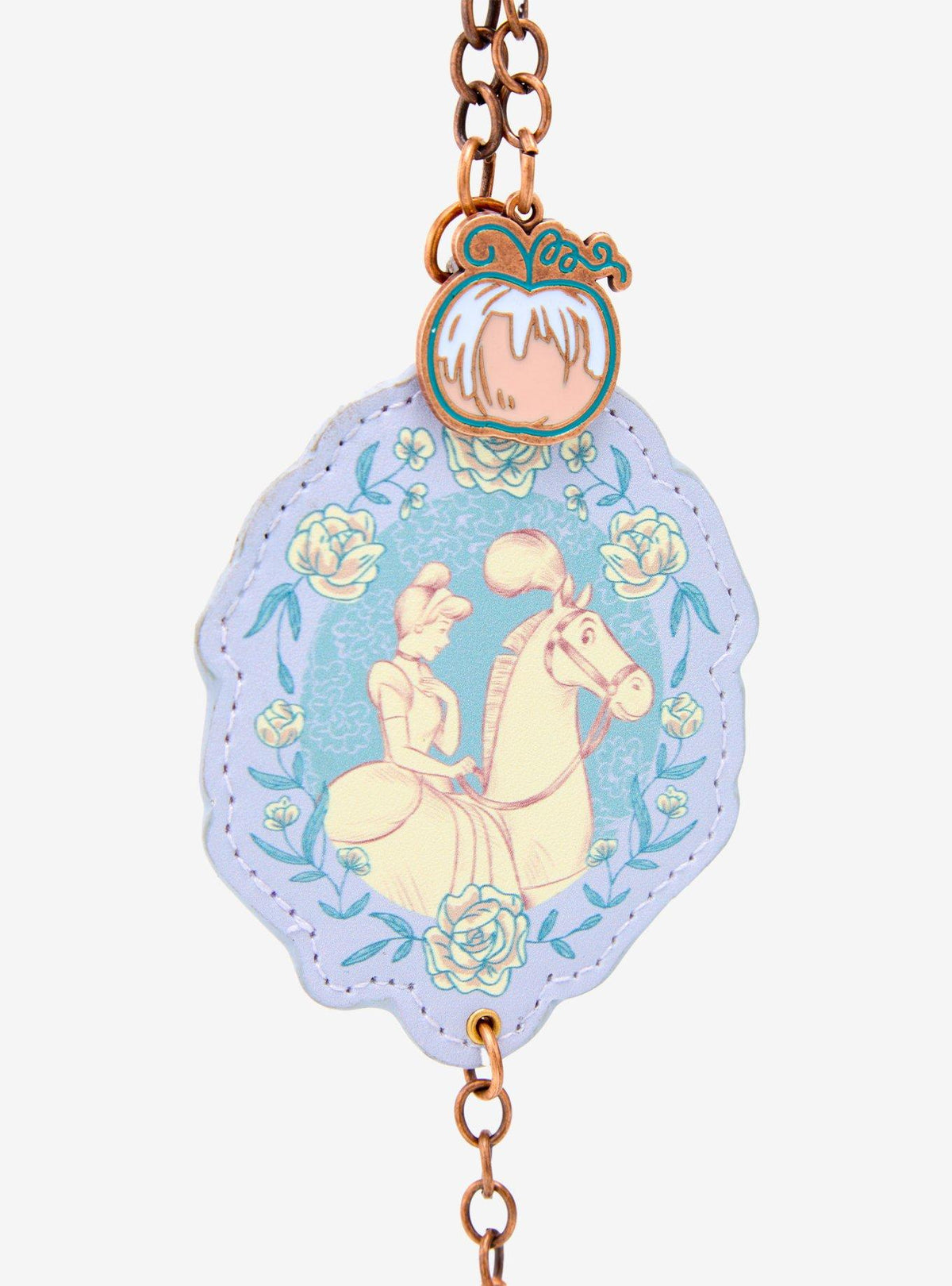 Llavero floral de Cinderella y caballo del carruaje