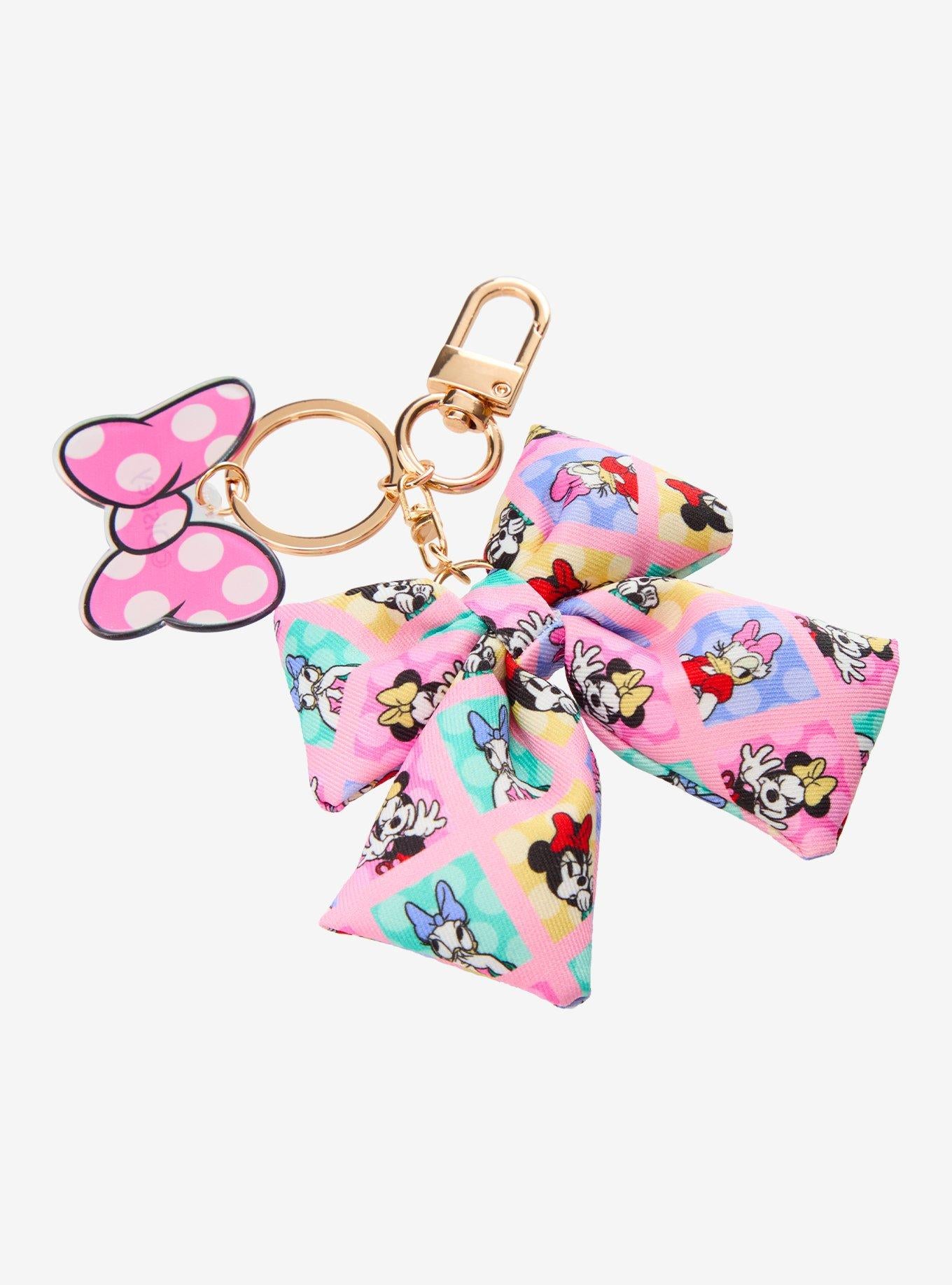 Llavero con múltiples dijes de lazos de Minnie y Daisy