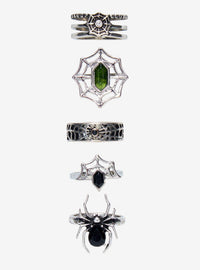 Set de 5 anillos de araña y telaraña