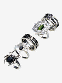 Set de 5 anillos de araña y telaraña