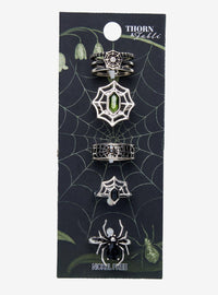 Set de 5 anillos de araña y telaraña