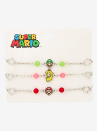 Set de 3 pulseras con dijes de Super Mario Bros.