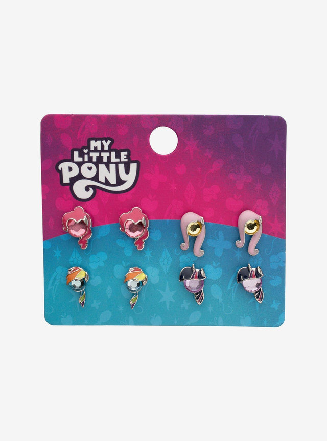 Set de 4 pares de aros con gemas de My Little Pony