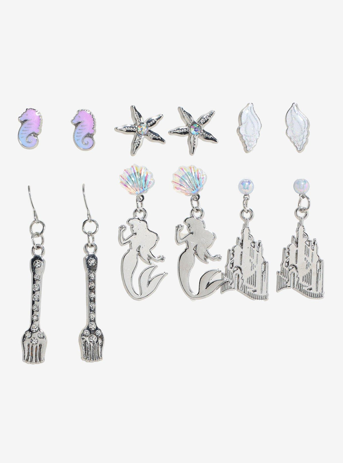 Set de 6 pares de aros de La Sirenita