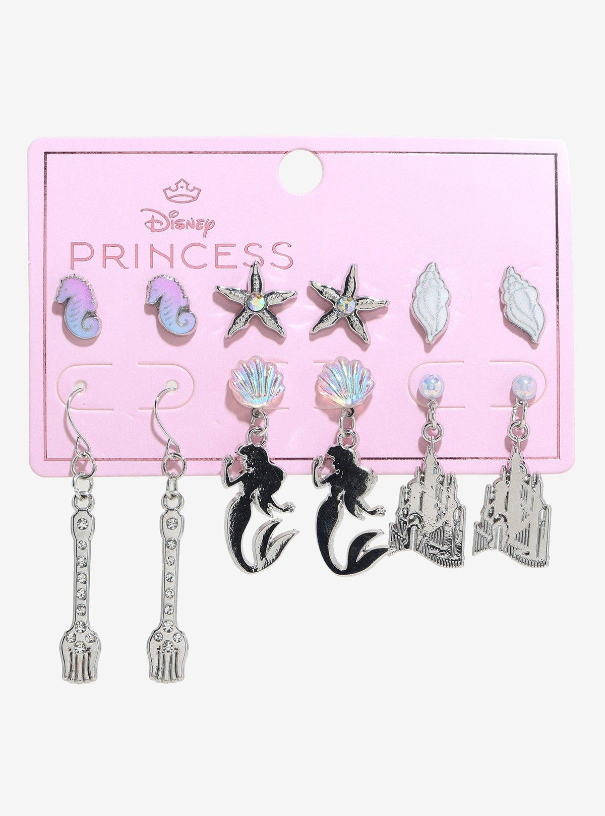 Set de 6 pares de aros de La Sirenita