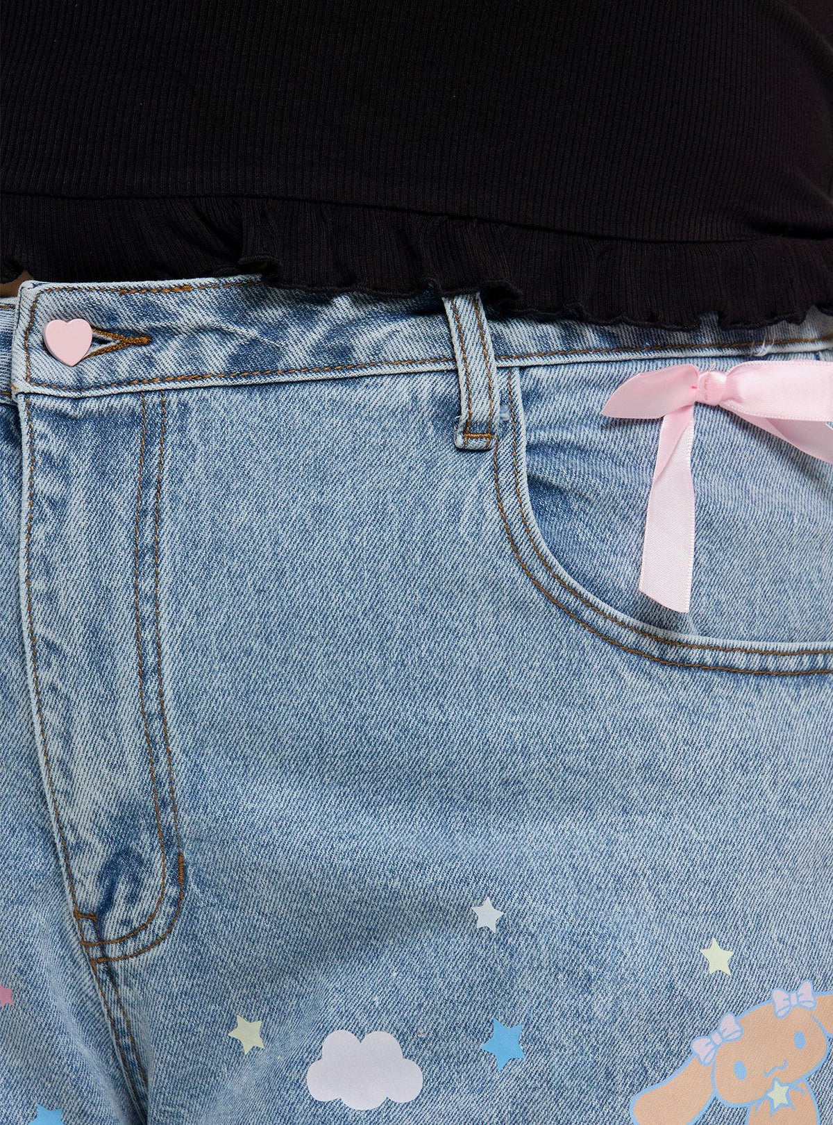 Shorts de mezclilla Cinnamoroll y Mocha talla plus