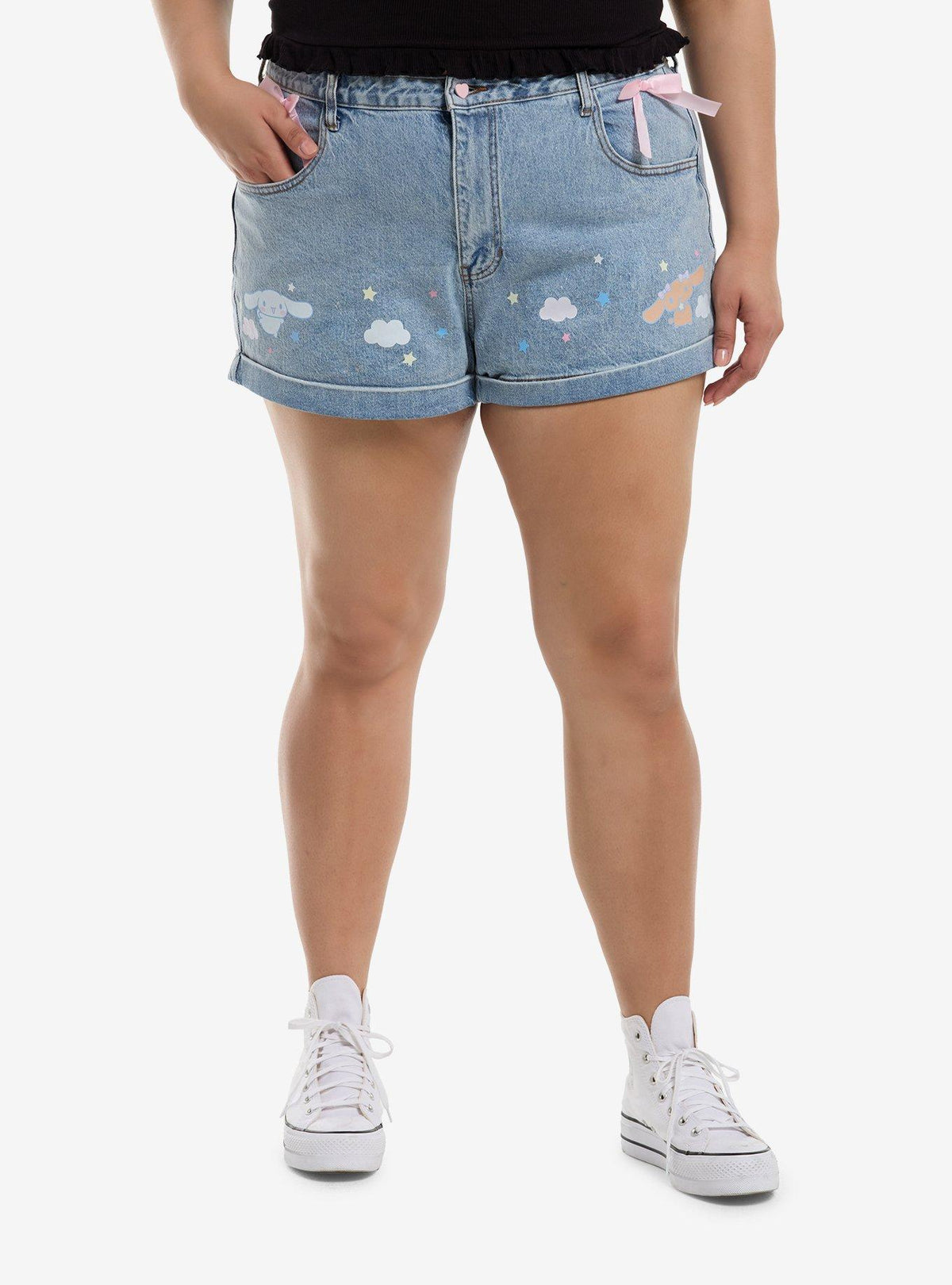 Shorts de mezclilla Cinnamoroll y Mocha talla plus