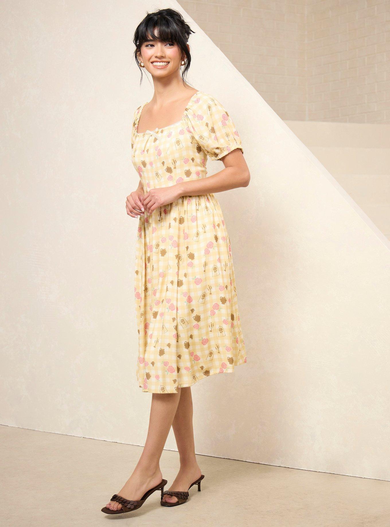 Vestido Disney Beauty and the Beast con estampado vichy