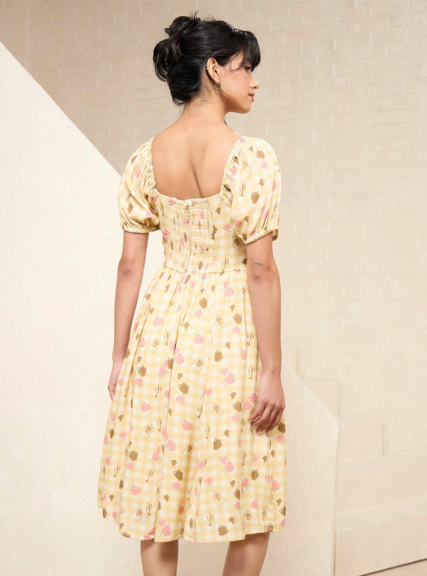Vestido Disney Beauty and the Beast con estampado vichy
