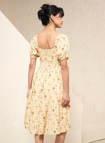 Vestido Disney Beauty and the Beast con estampado vichy