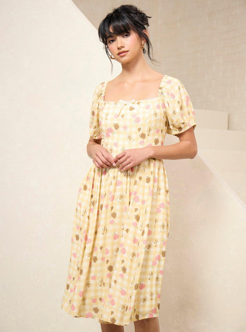 Vestido Disney Beauty and the Beast con estampado vichy