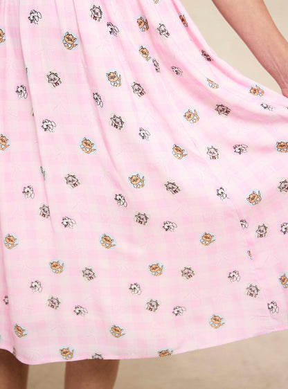 Vestido The Aristocats con gatitos y cuadros vichy