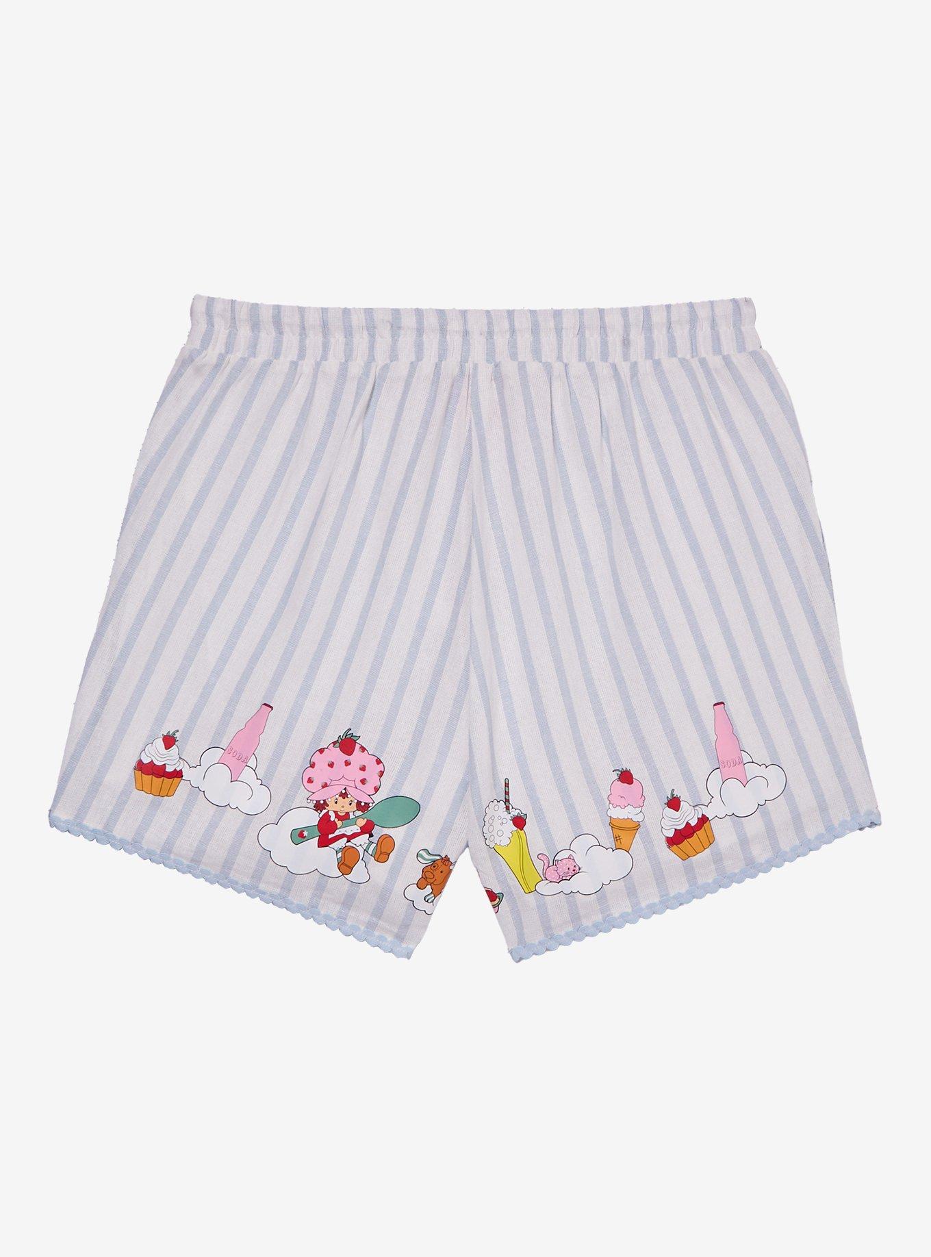 Shorts de lino a rayas Strawberry Shortcake para mujer