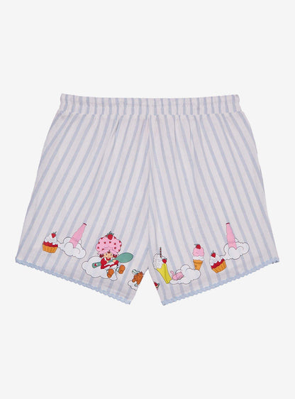 Shorts de lino a rayas Strawberry Shortcake para mujer