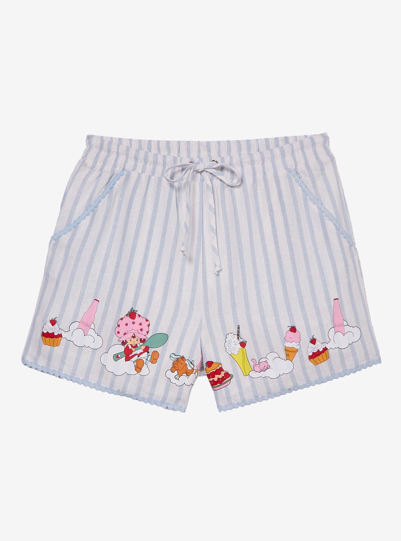 Shorts de lino a rayas Strawberry Shortcake para mujer