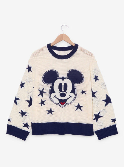 Polerón tejido calado azul de Mickey Mouse Americana