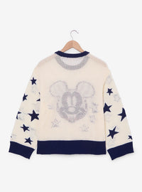 Suéter tejido abierto Mickey Mouse azul tonal