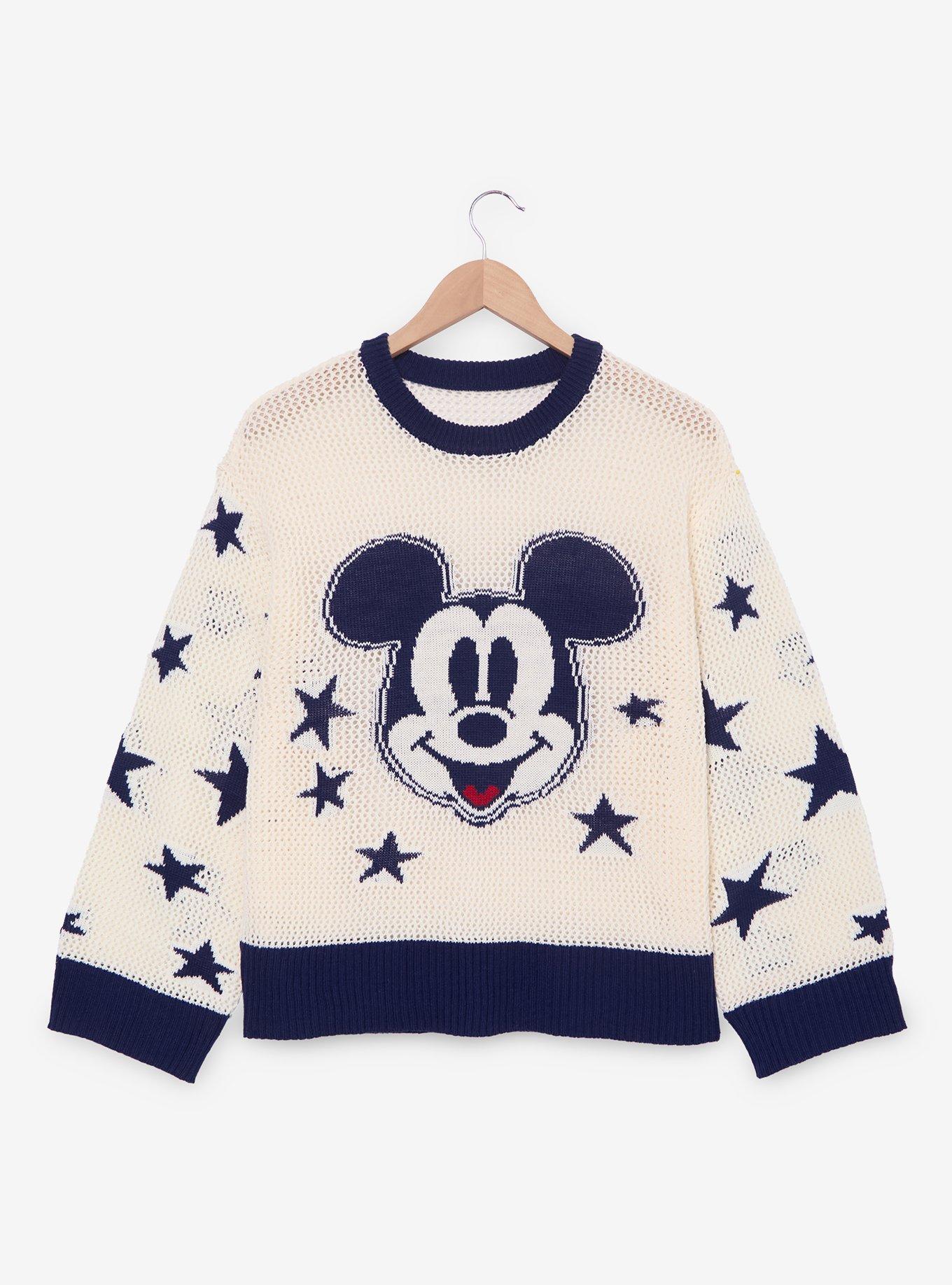 Suéter tejido abierto Mickey Mouse azul tonal