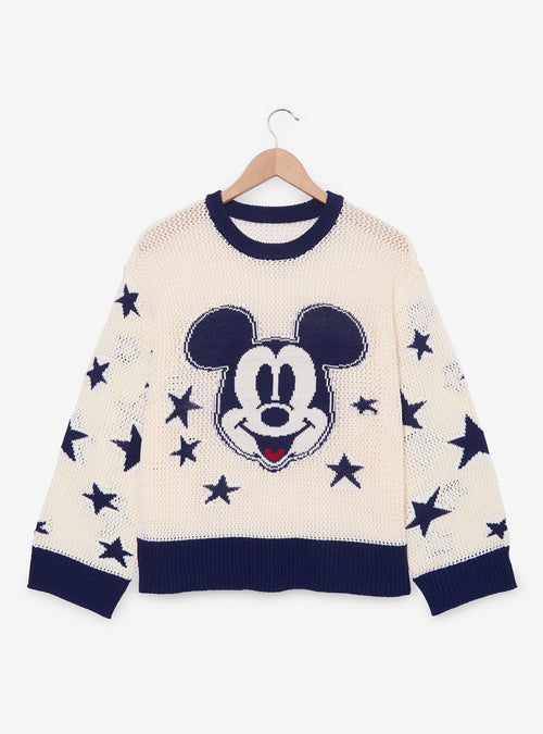 Suéter tejido abierto Mickey Mouse azul tonal