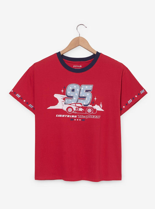 Polera femenina Cars Lightning McQueen con fuegos artificiales