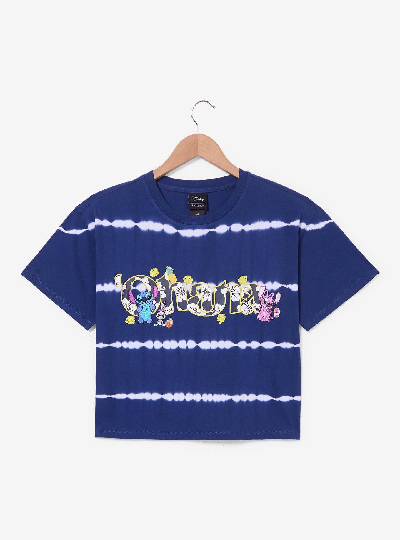 Polera corta tie-dye Disney Lilo & Stitch Ohana para mujer