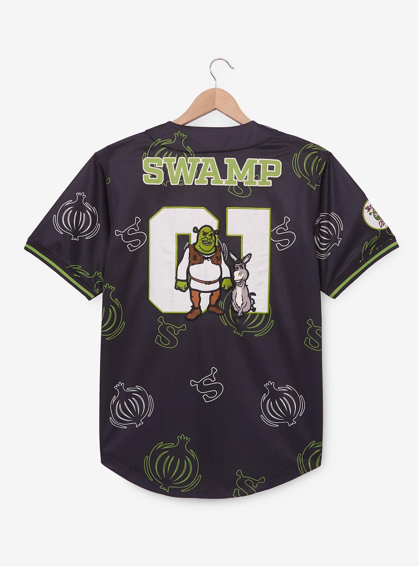 Camiseta de béisbol Shrek con estampado de cebollas
