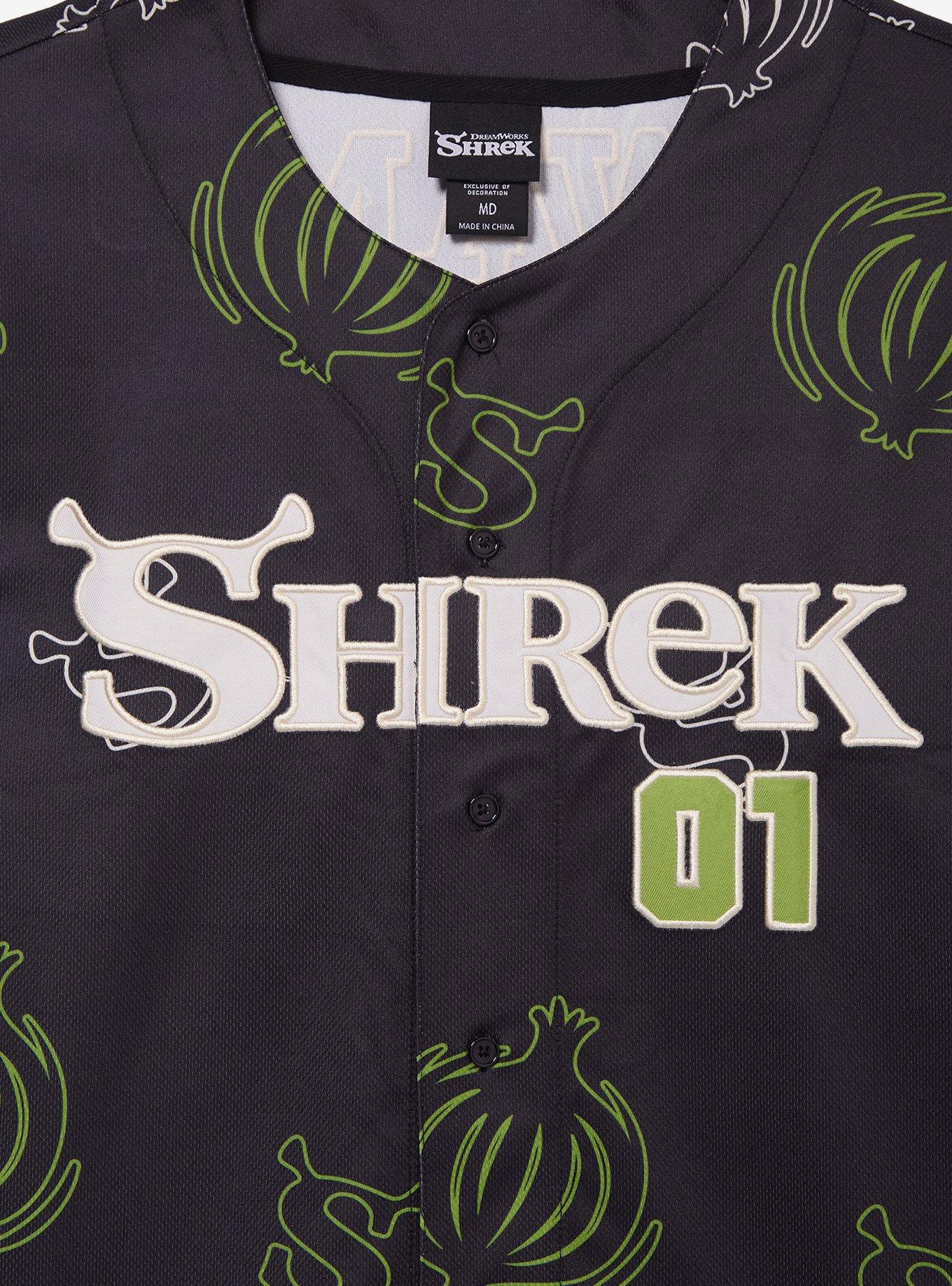 Camiseta de béisbol Shrek con estampado de cebollas