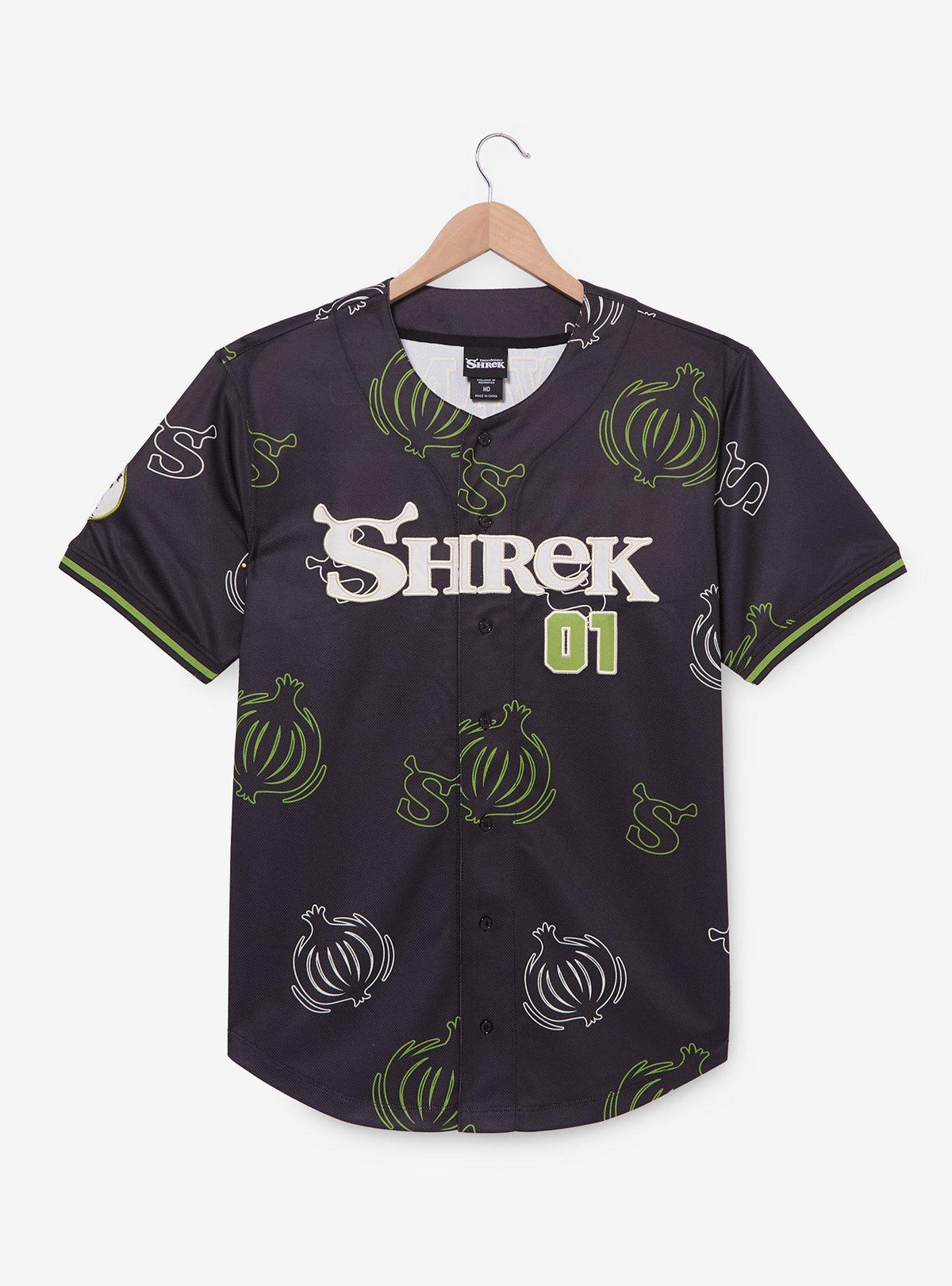 Camiseta de béisbol Shrek con estampado de cebollas