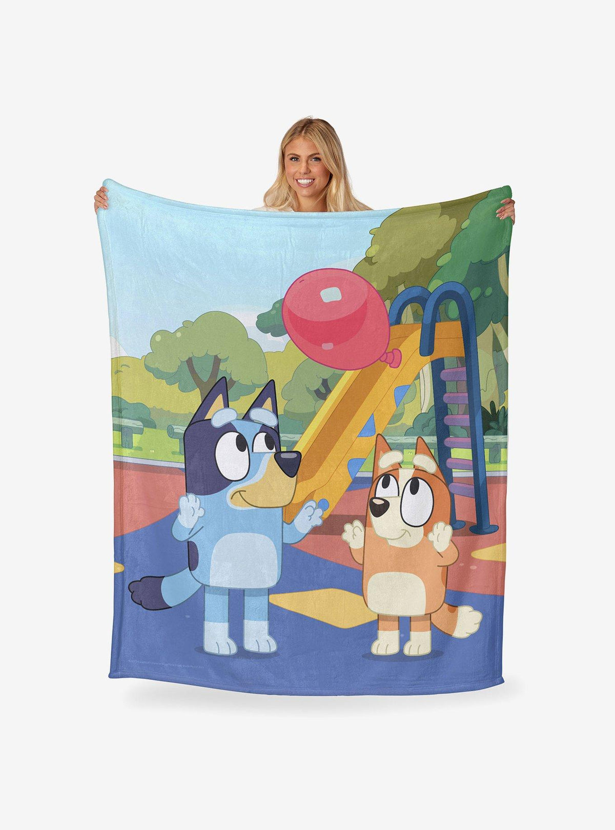 Manta de tacto sedoso Bluey: Chicas con globos