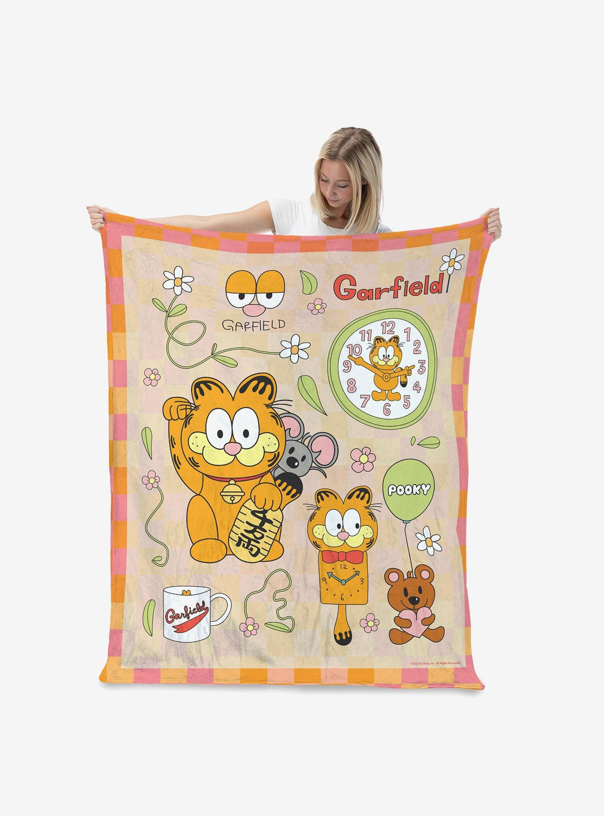 Manta Garfield ¿Qué hora es? de tacto sedoso