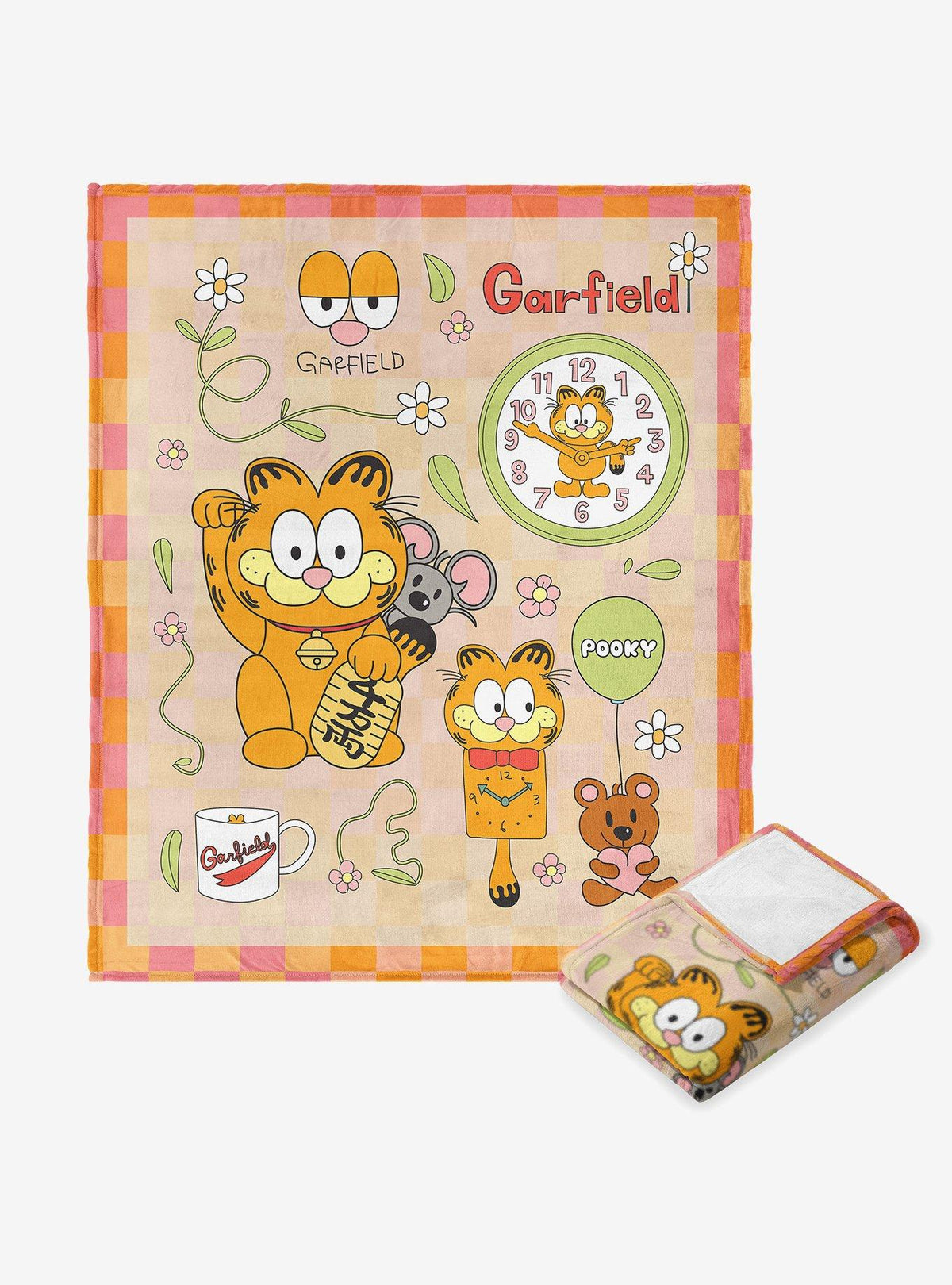 Manta Garfield ¿Qué hora es? de tacto sedoso