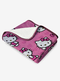 Manta Sherpa de tacto sedoso Hello Kitty I Love Pink