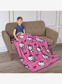 Manta Sherpa de tacto sedoso Hello Kitty I Love Pink