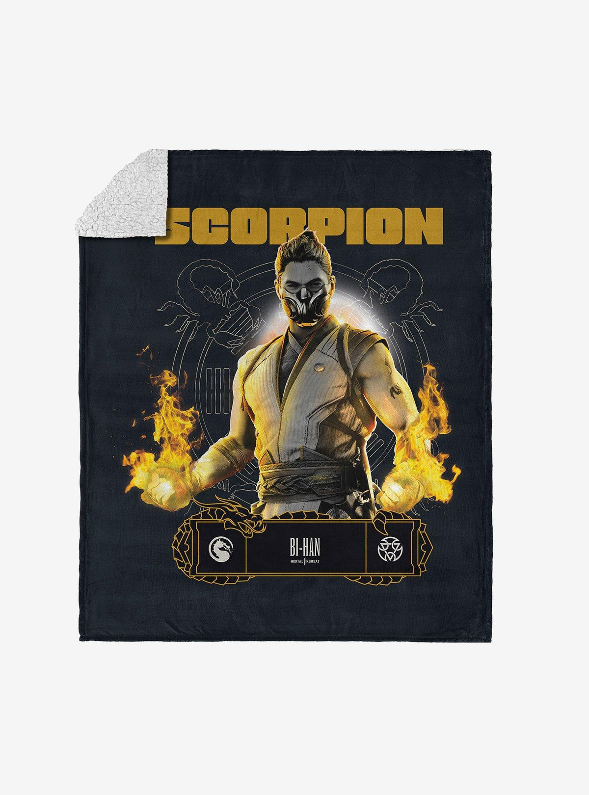 Manta Sherpa Mortal Kombat Scorpion y Bi-Han