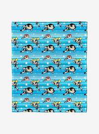Manta de tacto sedoso Powerpuff Girls Flying Fast
