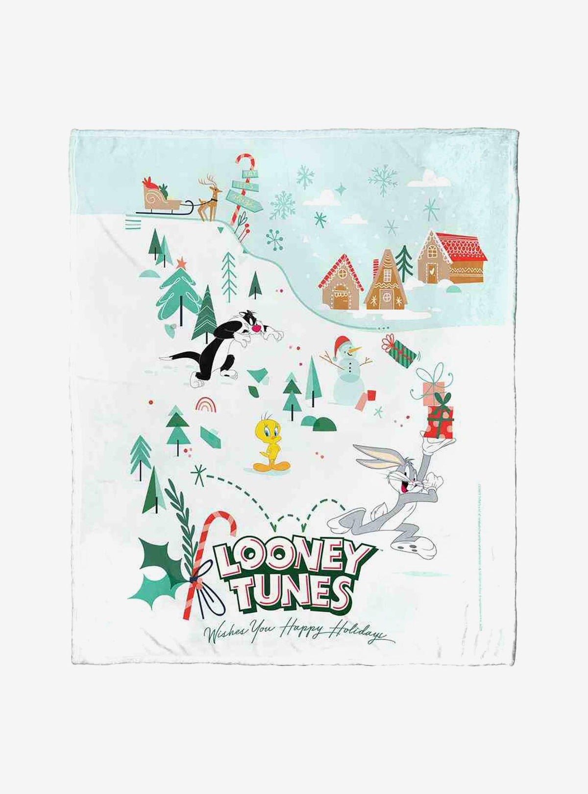 Looney Tunes Manta Looney Holidays de tacto sedoso